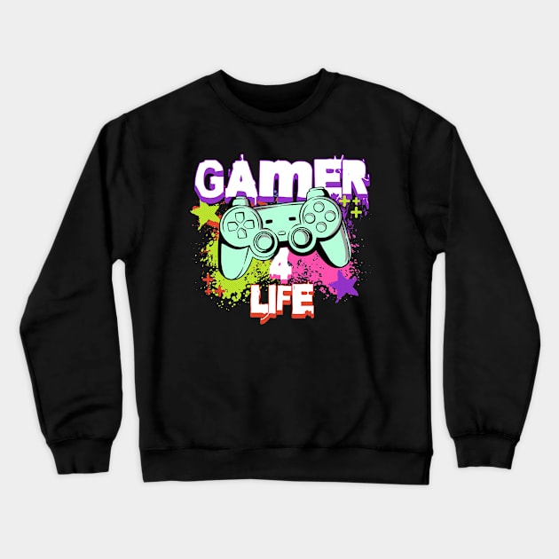 Gamer For Life Crewneck Sweatshirt by Norse Magic